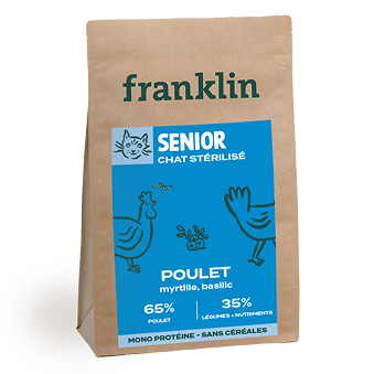 Franklin - Chat Senior - Poulet, myrtille, basilic