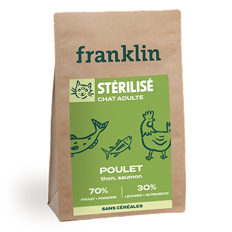 Franklin - Stérilisé - Chat Adulte - Poulet, thon, saumon